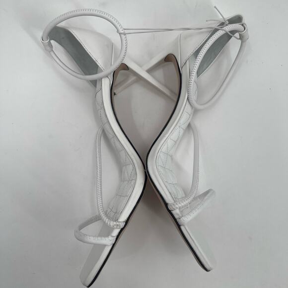 SCHUTZ Gaiah Heels Size 11 White Strappy High Heel Bungee Cord Stretch Stiletto - Picture 5 of 12